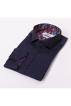 Claudio Lugli Mens Blue Plain Cotton Shirt