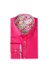 Claudio Lugli Mens Pink Plain Floral Trim Shirt