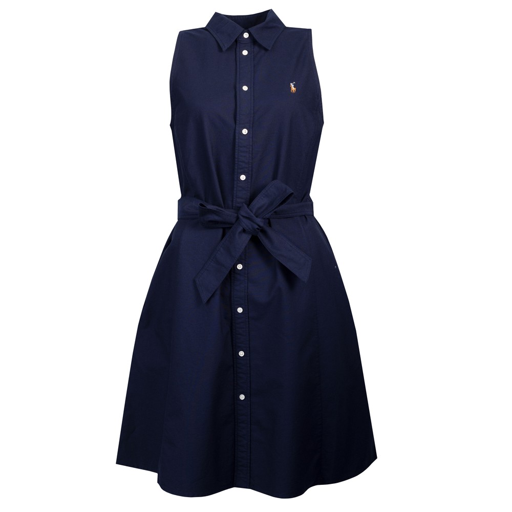 Cotton Oxford Sleeveless Shirtdress