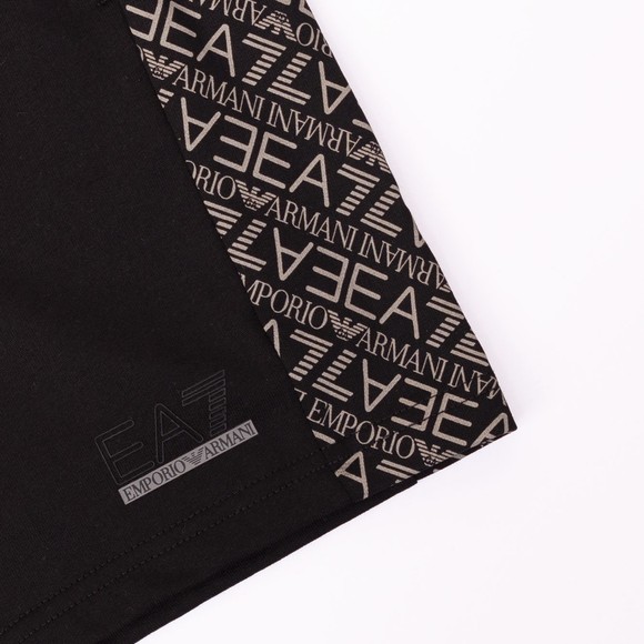 EA7 Emporio Armani Boys Black Tape Monogram Jersey Short