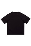 EA7 Emporio Armani Boys Black Tape Shoulder Jersey T-Shirt