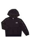 EA7 Emporio Armani Boys Black Sleeve Taping Zip Hoody
