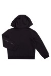 EA7 Emporio Armani Boys Black Sleeve Taping Zip Hoody