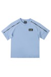 EA7 Emporio Armani Boys Blue Tape Shoulder Jersey T-Shirt