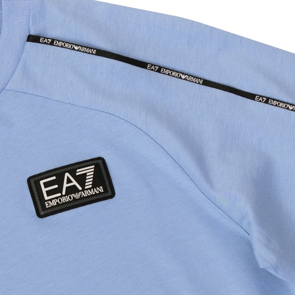 EA7 Emporio Armani Boys Blue Tape Shoulder Jersey T-Shirt
