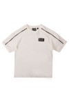 EA7 Emporio Armani Boys Off-White Tape Shoulder Jersey T-Shirt