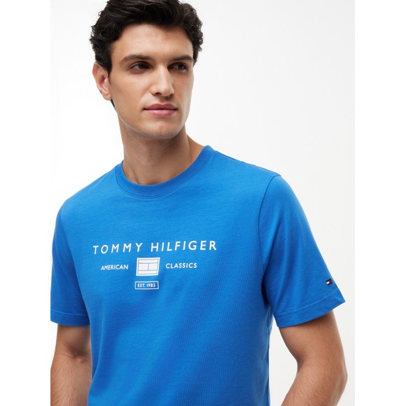 Tommy Hilfiger Mens Blue Brand Love Mono Stack T-Shirt main image