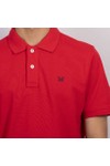 Crew Clothing Company Mens Red Classic Pique Polo
