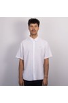 Crew Clothing Company Mens White Short Sleeve Linen Shirt