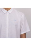 Crew Clothing Company Mens White Short Sleeve Linen Shirt