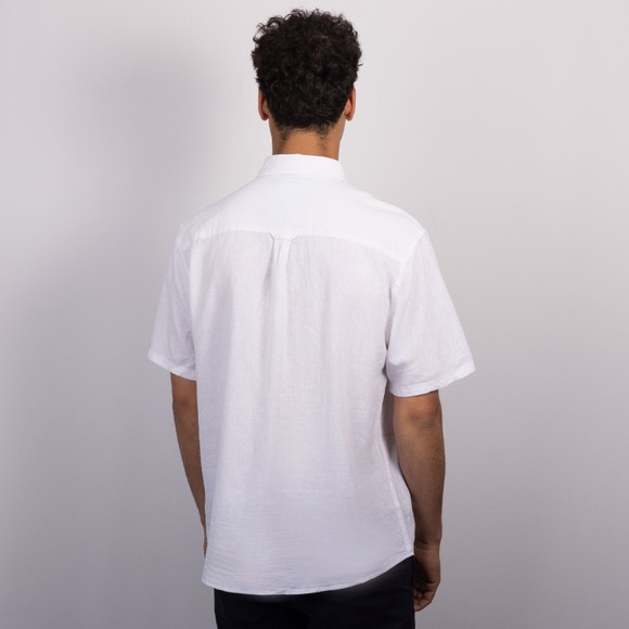 Crew Clothing Company Mens White Short Sleeve Linen Shirt main image