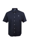 Crew Clothing Company Mens Blue Short Sleeve Linen Shirt
