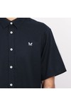 Crew Clothing Company Mens Blue Short Sleeve Linen Shirt