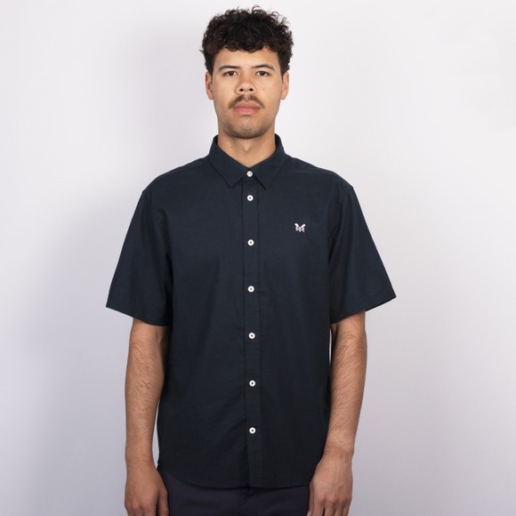 Crew Clothing Company Mens Blue Short Sleeve Linen Shirt main image