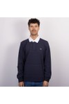 Crew Clothing Company Mens Blue Feeder Stripe Rugby Shirt