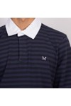 Crew Clothing Company Mens Blue Feeder Stripe Rugby Shirt