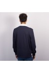 Crew Clothing Company Mens Blue Feeder Stripe Rugby Shirt