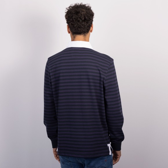 Crew Clothing Company Mens Blue Feeder Stripe Rugby Shirt main image