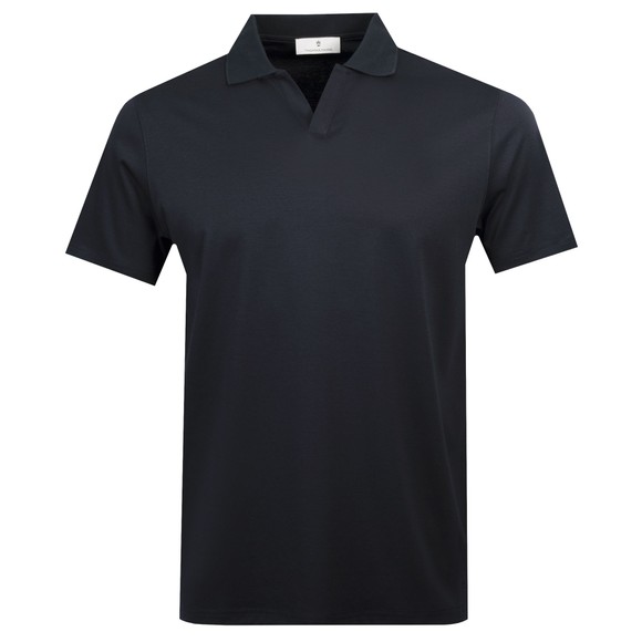 Thomas Maine Mens Blue Open Collar Polo Shirt