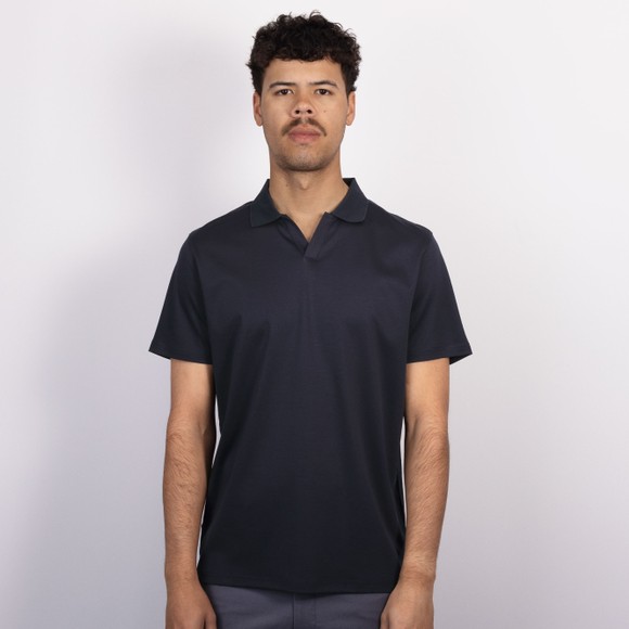 Thomas Maine Mens Blue Open Collar Polo Shirt
