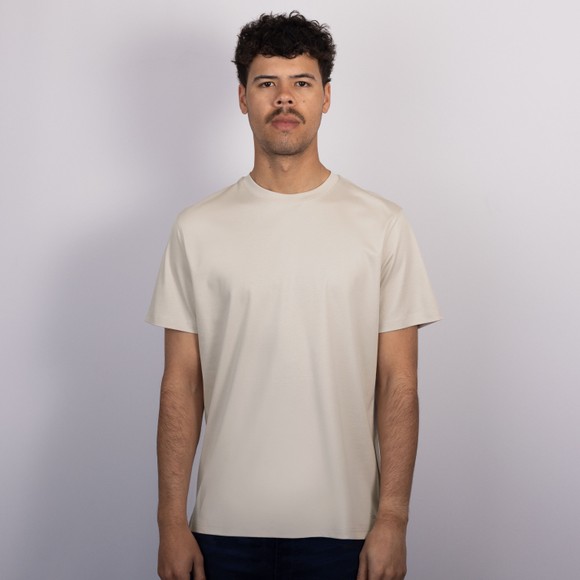 Thomas Maine Mens Off-White Basic Crew Neck T Shirt