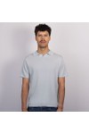 Thomas Maine Mens Blue Knitted Open Collar Polo Shirt