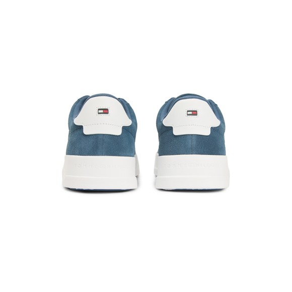 Tommy Hilfiger Mens Blue Suede Court Trainers main image