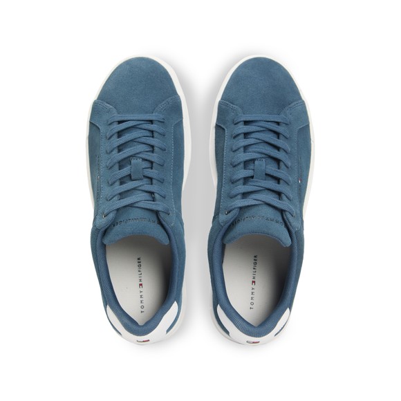 Tommy Hilfiger Mens Blue Suede Court Trainers main image