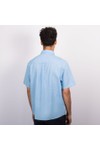 Crew Clothing Company Mens Blue Short Sleeve Linen Shirt