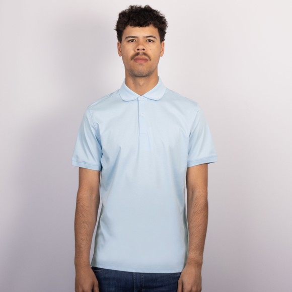 Thomas Maine Mens Blue Button Polo Shirt