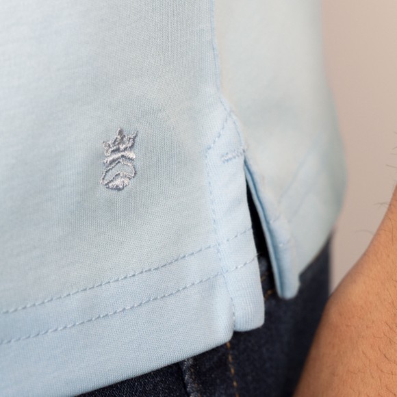 Thomas Maine Mens Blue Button Polo Shirt main image
