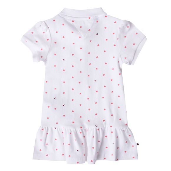 Tommy Hilfiger Kids Girls White Pointelle Hearts Polo Dress #3