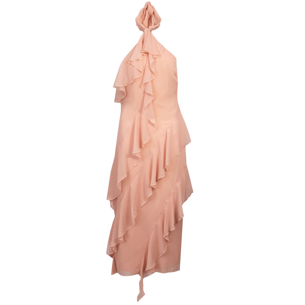 Aria Halterneck Ruffle Midaxi Dress