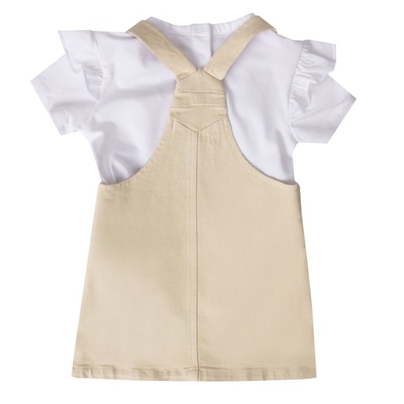 Tommy Hilfiger Kids Girls Brown Dungaree Dress Set #3