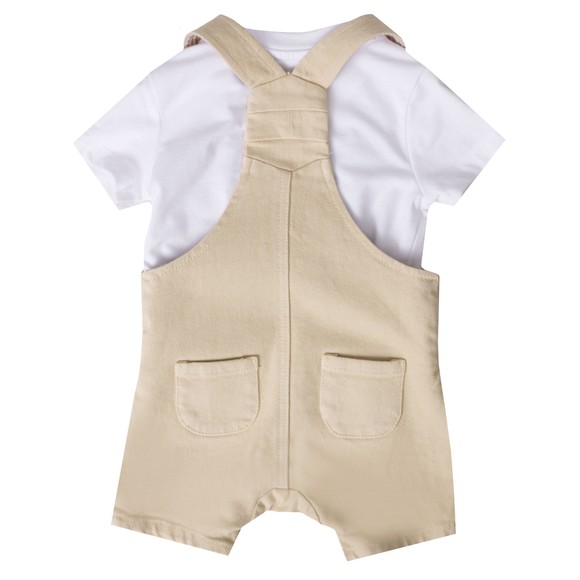 Tommy Hilfiger Kids Boys Brown Dungaree Short Set #3