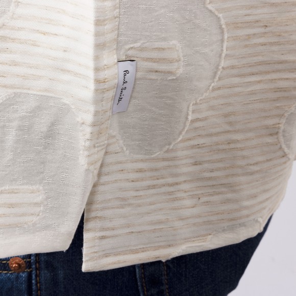 PS Paul Smith Mens Off-White Floral Stripe Short Sleeve Shirt #4