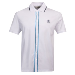 Contrast Tipped Full Button Interlock Polo Shirt