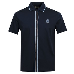 Contrast Tipped Full Button Interlock Polo Shirt