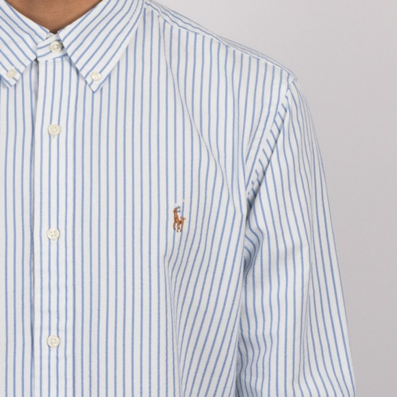 Polo Ralph Lauren Mens White Seersucker Oxford Stripe Shirt #3
