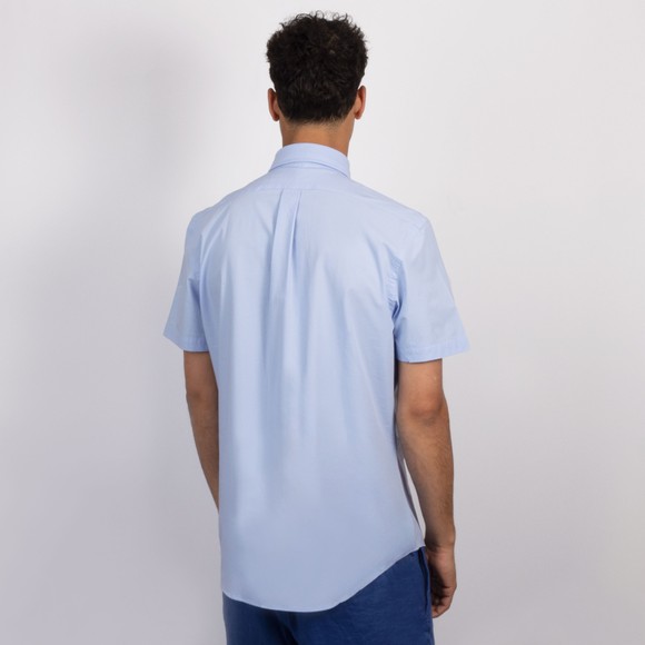 Polo Ralph Lauren Mens Blue Short Sleeve Custom Fit Poplin Shirt #4