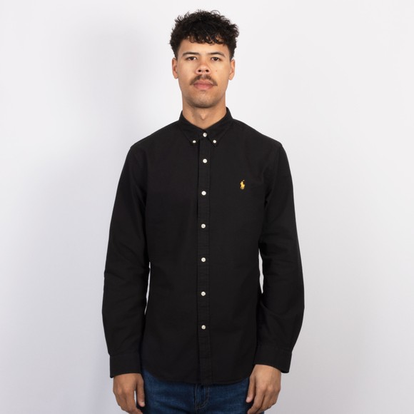 Polo Ralph Lauren Mens Black Slim Fit Button Down Oxford Shirt #2