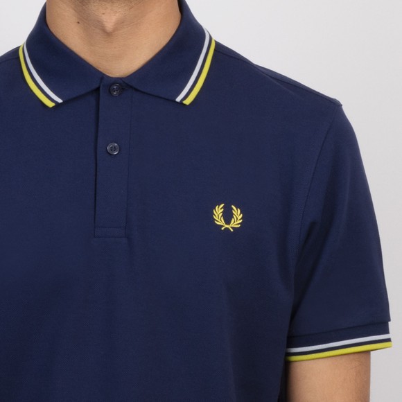 Fred Perry Mens Blue Twin Tipped Polo Shirt #3