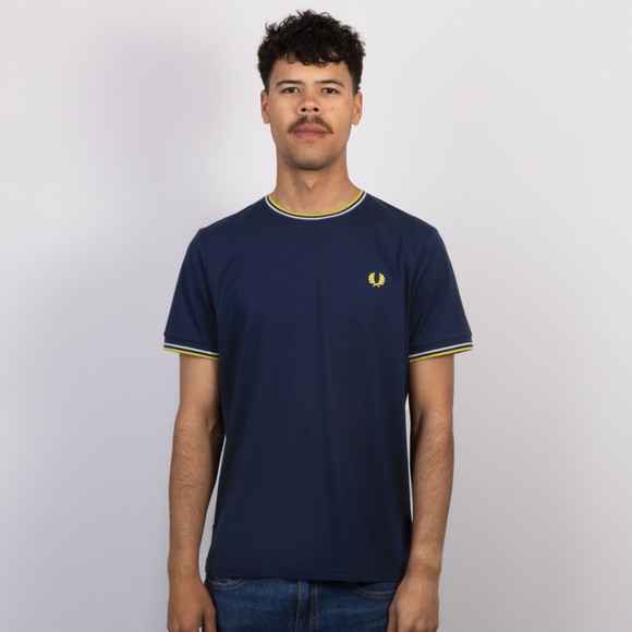 Fred Perry Mens Blue Twin Tipped T-Shirt #2