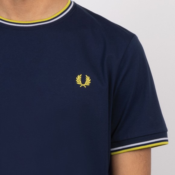 Fred Perry Mens Blue Twin Tipped T-Shirt #3