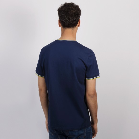 Fred Perry Mens Blue Twin Tipped T-Shirt #4