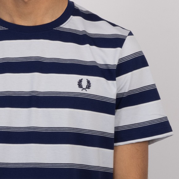 Fred Perry Mens Blue Fine Stripe T-Shirt #3
