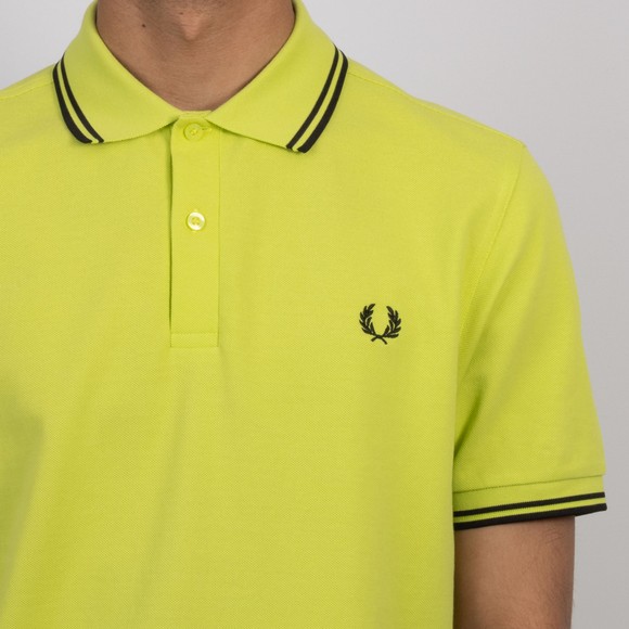 Fred Perry Mens Yellow Twin Tipped Polo Shirt #3