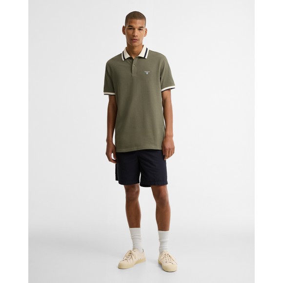 Barbour Lifestyle Mens Green Anthorn Textured Polo Shirt #3