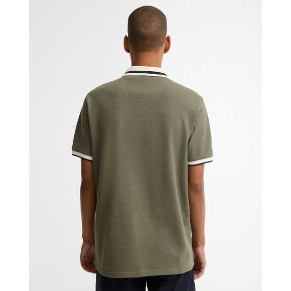 Barbour Lifestyle Mens Green Anthorn Textured Polo Shirt #4