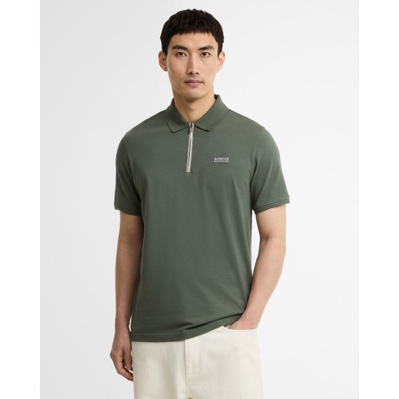 Barbour Lifestyle Mens Green Ashmann Tipped Polo Shirt #2